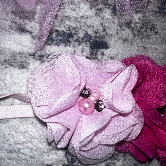 Pink Tutu Skirt with beautiful Matching Headband- Newborn Photoshoot- NEW - Picture 5 of 8